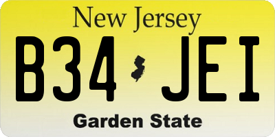 NJ license plate B34JEI