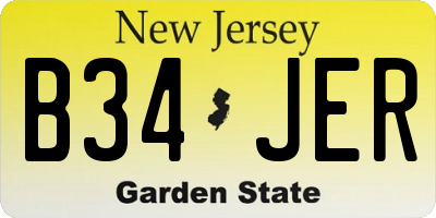 NJ license plate B34JER