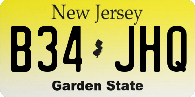 NJ license plate B34JHQ