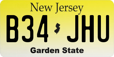 NJ license plate B34JHU