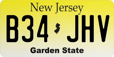 NJ license plate B34JHV