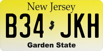 NJ license plate B34JKH