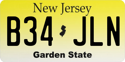 NJ license plate B34JLN