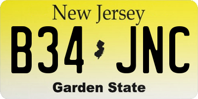 NJ license plate B34JNC
