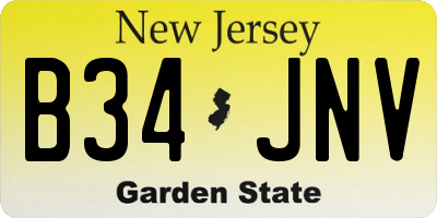 NJ license plate B34JNV