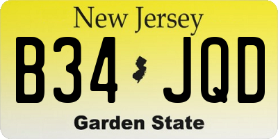 NJ license plate B34JQD