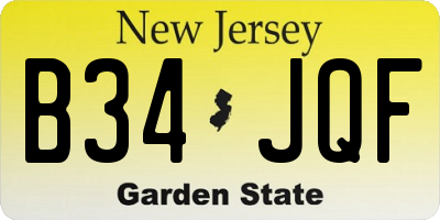 NJ license plate B34JQF