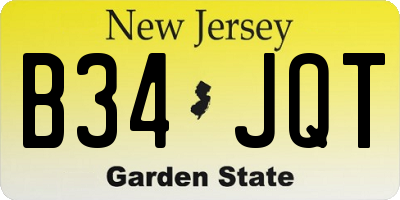 NJ license plate B34JQT