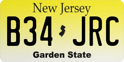 NJ license plate B34JRC