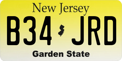 NJ license plate B34JRD