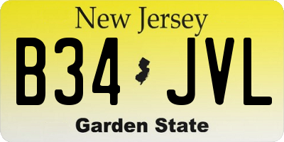 NJ license plate B34JVL