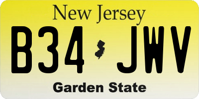 NJ license plate B34JWV