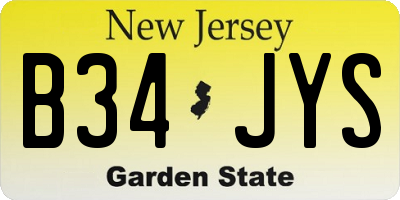 NJ license plate B34JYS
