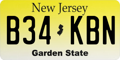 NJ license plate B34KBN