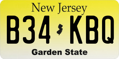 NJ license plate B34KBQ