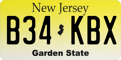 NJ license plate B34KBX