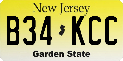 NJ license plate B34KCC