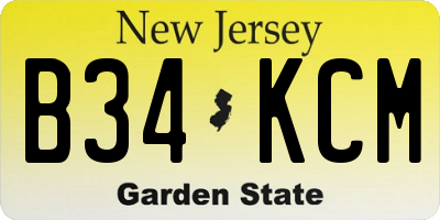 NJ license plate B34KCM