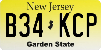 NJ license plate B34KCP