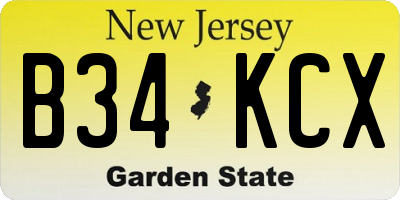 NJ license plate B34KCX