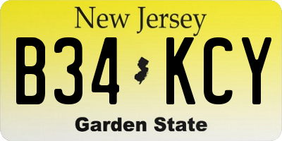 NJ license plate B34KCY