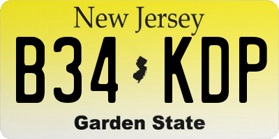 NJ license plate B34KDP