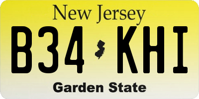 NJ license plate B34KHI