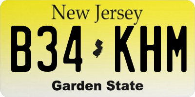 NJ license plate B34KHM