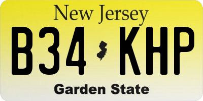 NJ license plate B34KHP