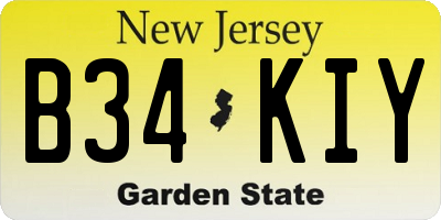 NJ license plate B34KIY