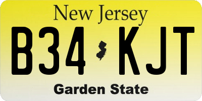 NJ license plate B34KJT