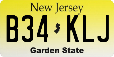NJ license plate B34KLJ
