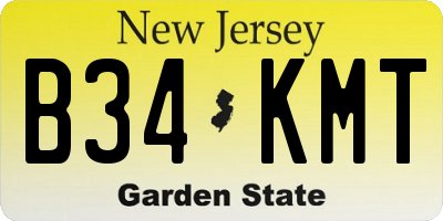 NJ license plate B34KMT