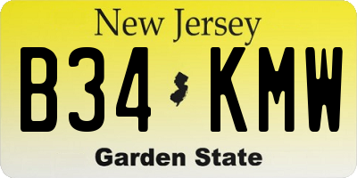 NJ license plate B34KMW
