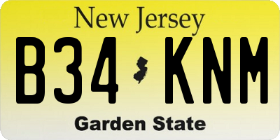 NJ license plate B34KNM