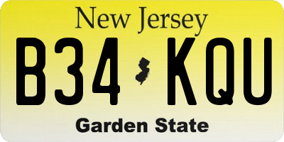 NJ license plate B34KQU