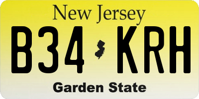 NJ license plate B34KRH
