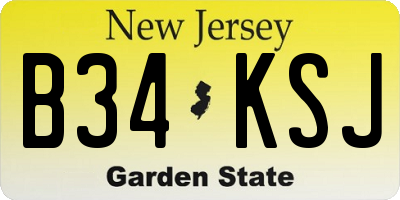 NJ license plate B34KSJ