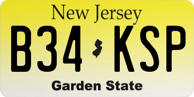 NJ license plate B34KSP