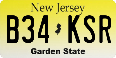 NJ license plate B34KSR