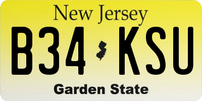 NJ license plate B34KSU