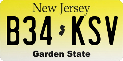 NJ license plate B34KSV