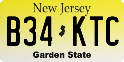NJ license plate B34KTC