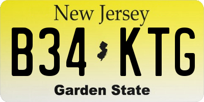 NJ license plate B34KTG