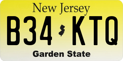 NJ license plate B34KTQ