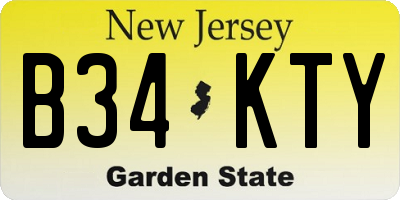NJ license plate B34KTY