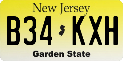 NJ license plate B34KXH