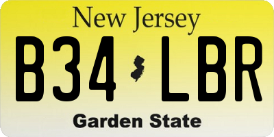 NJ license plate B34LBR