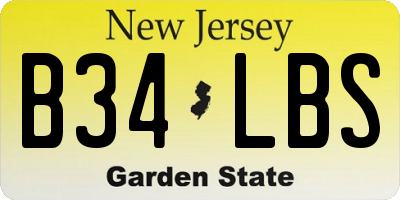 NJ license plate B34LBS