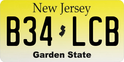 NJ license plate B34LCB